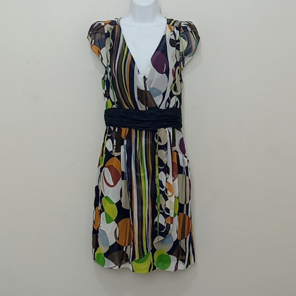 Moulinette Soeurs Anthropologie Size 2 Geometric/Stripe Summer Dress